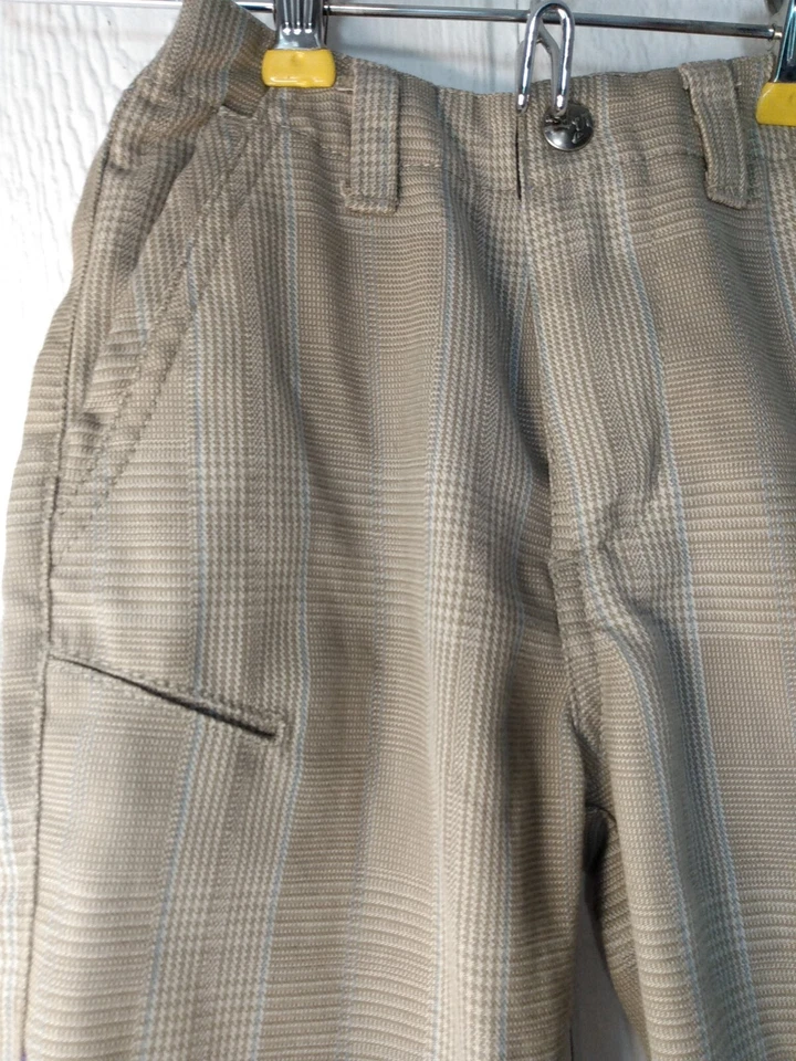 Pantalones a cuadros tostados Quicksilver para niños pequeños talla 3T cintura elástica Foto 3 de 4