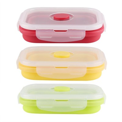 Silicone Food Portable Lunch Box Bowl Bento Folding Collapsible Storage Containe