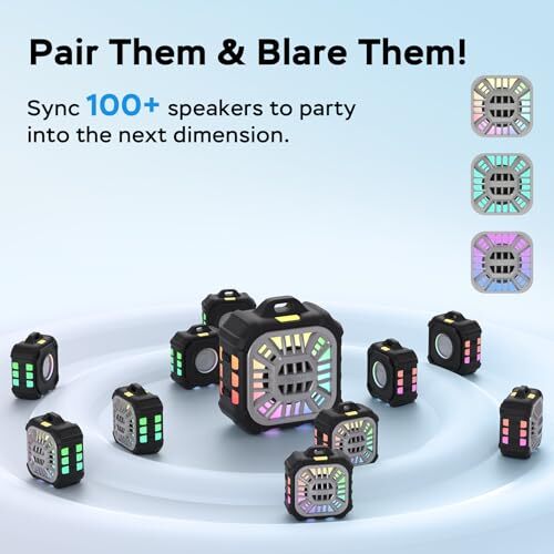 Bluetooth Lautsprecher, IPX7 wasserdicht, tragbar, Duschlautsprecher, Wireless Sync schwarz - Bild 3 von 6