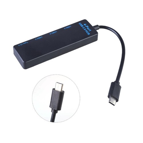 4 Port USB C Hubs Adapter with 3 USB2.0 + 1 Type C Port for Laptop and Phone - Afbeelding 2 van 8
