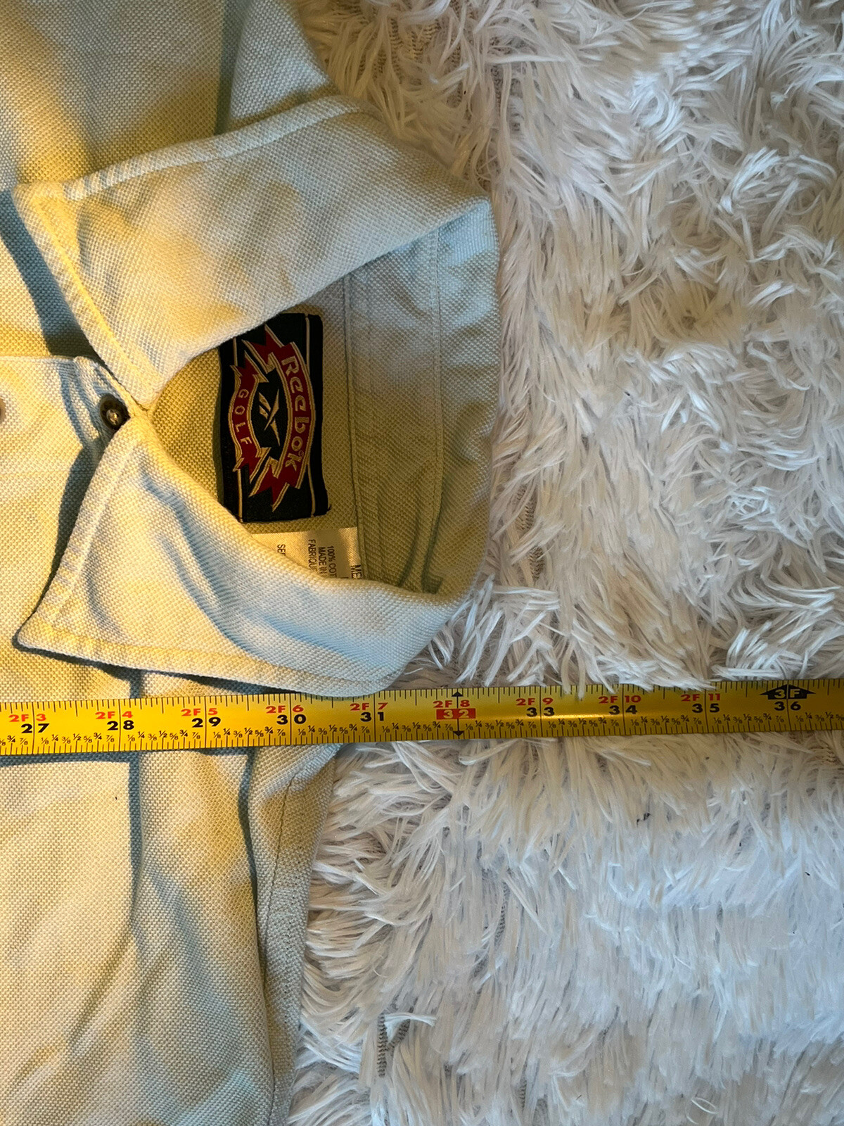 Reebok Vintage Men’s Golf Polo Shirt Size Large Crea… Gem