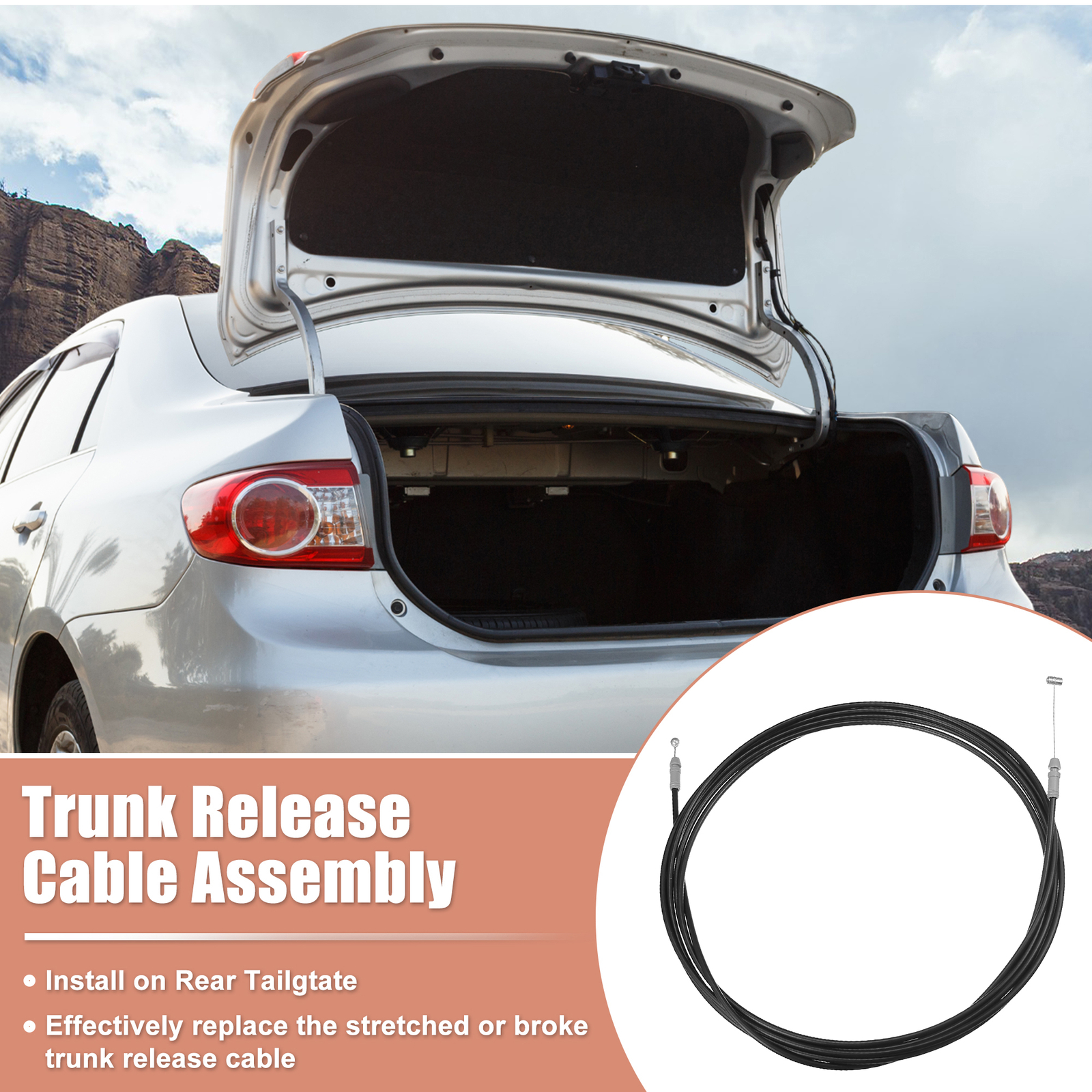 2009 Toyota Corolla Rear Trunk Lock Latch Release Cable For Toyota