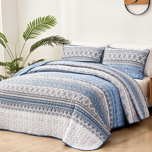 WONGSBEDDING Boho Bohemian Queen King Bedding Quilt Set,Bedspread for All Season - Picture 94 of 141