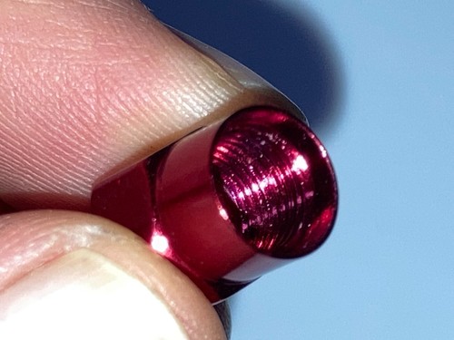 4-PC VALVE STEM DRESS UP 413 KIT-Anodized Aluminum Alloy, Caps w Sleeves-Red - Picture 13 of 22