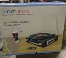 DIGITNOW 7539587507 All-In-One Bluetooth Record Player - Black