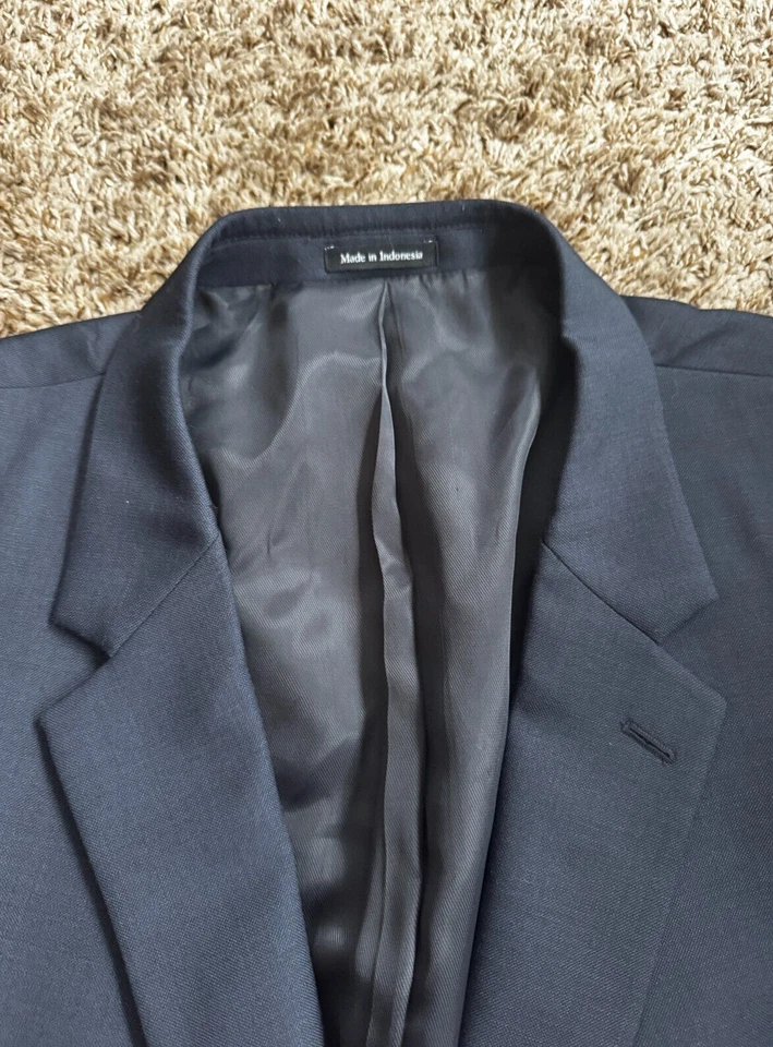 Pronto Uomo Platinum 2-Piece Suit Big & Tall 60R - 56 x 30 Dark Navy Wool Euc - Image 4 of 4