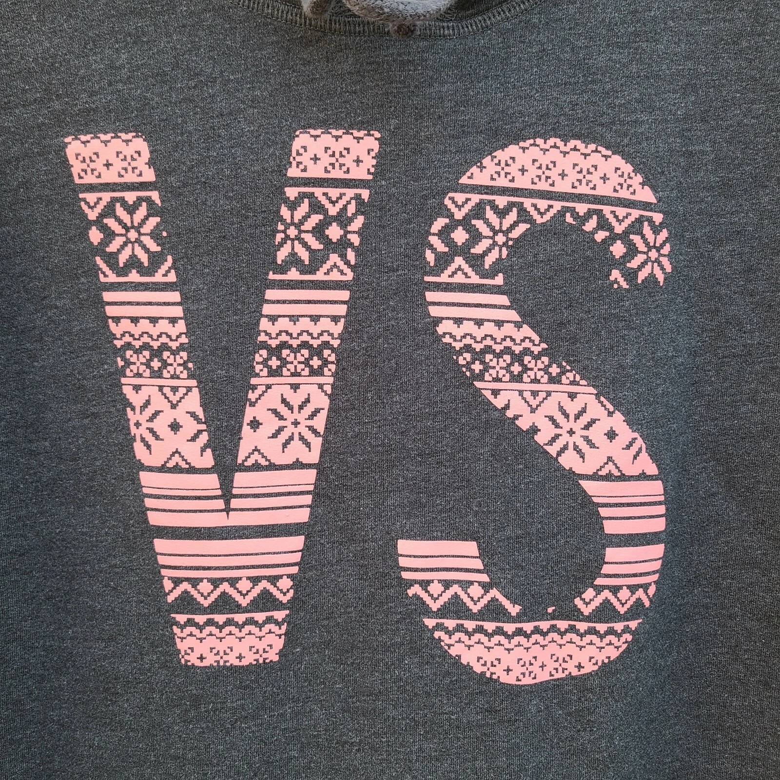 UNDERCOVER Felpa con cappuccio Victoria Secret VS con cordini tagliata grigio scuro pullover taglia S