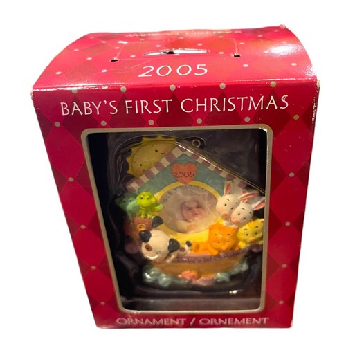 NUEVO American Greetings 2005 Bebé 1er Adorno de Navidad Arca de Noé Portafotos - Imagen 5 de 7