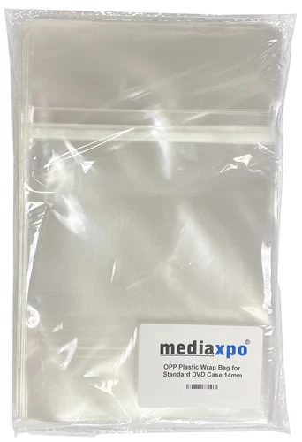 Resealable Clear OPP Bags for 14mm Standard DVD Case Lot