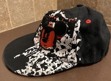 Disney Parks Authentic Angry Mickey Mouse Baseball Cap Hat Black Red Youth Size