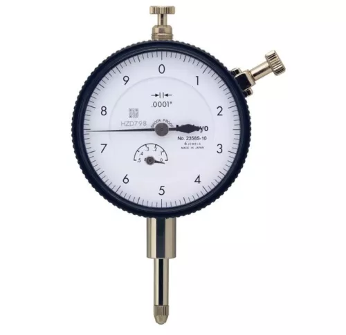 2358AB-10-CAL Mitutoyo Dial Indicator .5" Range / .0001" Grad, Flat Back with CA