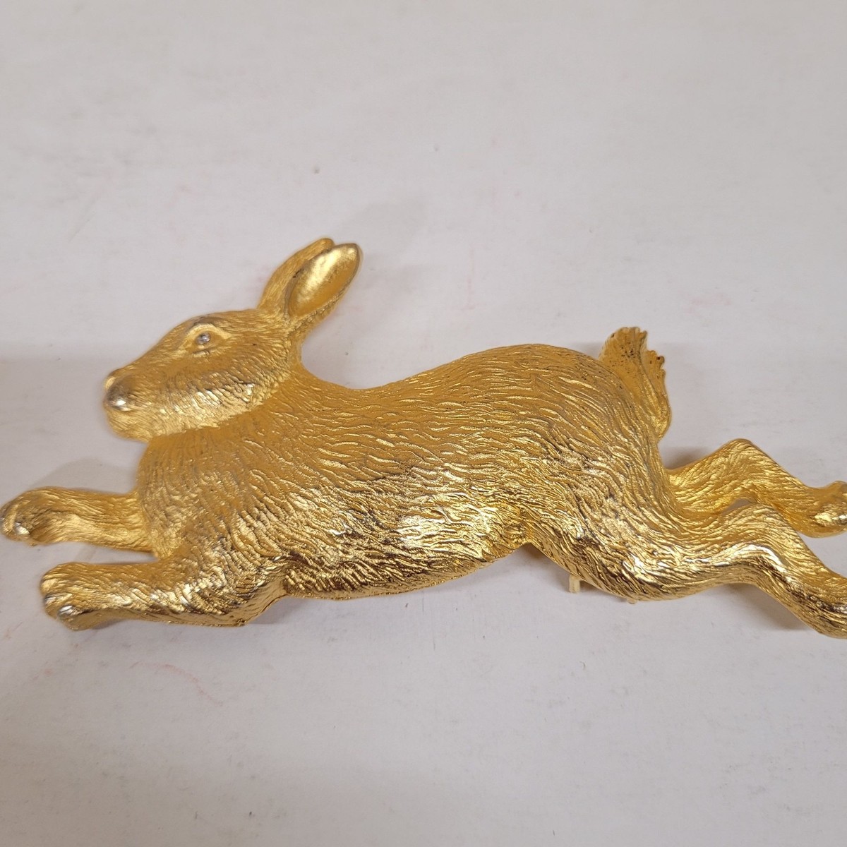 Belt Buckle Doreen Ryan Rabbit Signed DR 1995 Gold Metal 