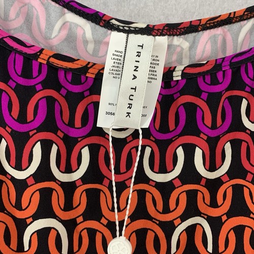 Túnica de natación TRINA TURK cadena eco pareo encubrimiento talla mediana nueva con etiquetas - Imagen 4 de 5
