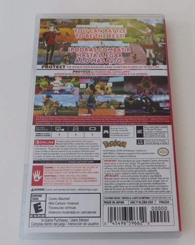 Custodia di ricambio (NO GIOCO) Pokemon Shield Edition Nintendo Switch - Foto 2 di 3