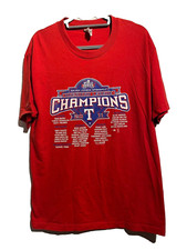 Vintage Texas Rangers Shirt Large Baseball 2011 MLB American Champions Flawed