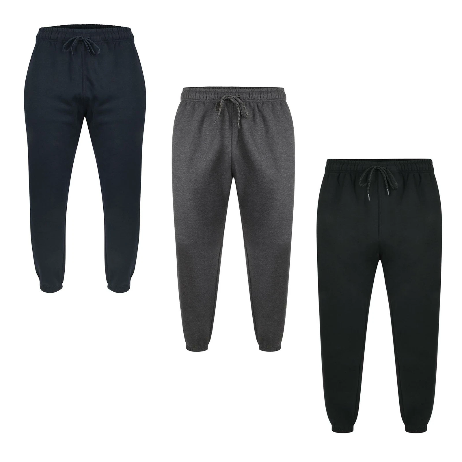 Forge Men's Cuffed Joggers S-2XL Elasticated Waist Jogging Bottoms Zip Pockets