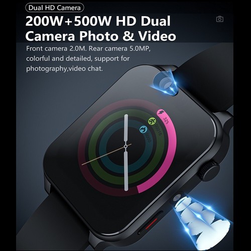 1.99" KOM3 4G Smartwatch 4GB+64GB Dual Camera Heart Rate Monitor Google Play GPS - Picture 12 of 24