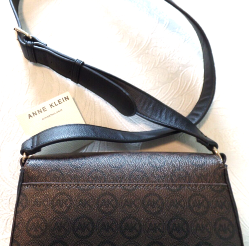 WOMEN'S, HANDBAG, ANNE KLEIN, BROWN & BLACK, ADJUSTABLE STRAP, NEW W/TAGS - Picture 3 of 6