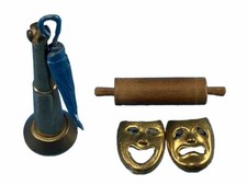 Brass Mix Lot Of 5 Miniatures made in Holland Dollhouse accessories VG Rarest