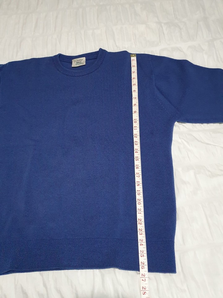 Glenbrae Sweater Mens XL Blue Crew British Merino Lambswool Casual