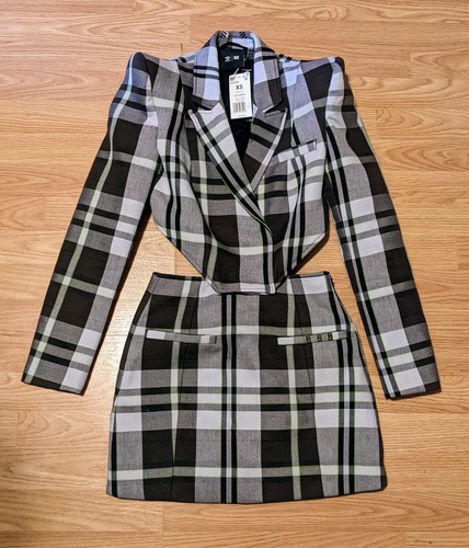 Adidas Ivy Park Dress XS Plaid Mini Skirt Jacket Sold Out Sexy Gift Idea - Picture 2 of 6
