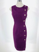 calvin klein purple dress with gold zipper