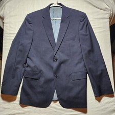 Hugo by Hugo Boss Suit Men Size 44 R Blue Gray Modern Micro-Grid Jacket