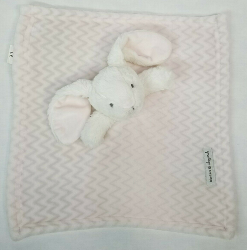 Blankets & Beyond Bunny Nunu Lovey Pink Gray Chevron Zig Zag White Rabbit Baby - Picture 6 of 10