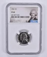 1964 Jefferson Nickel 5c PF68 NGC Special Label