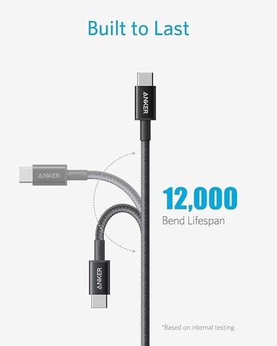 Anker USB C charger cable (6ft 100W, 2Pack), USB 2.0 type c charger fast chargin - Picture 5 of 7
