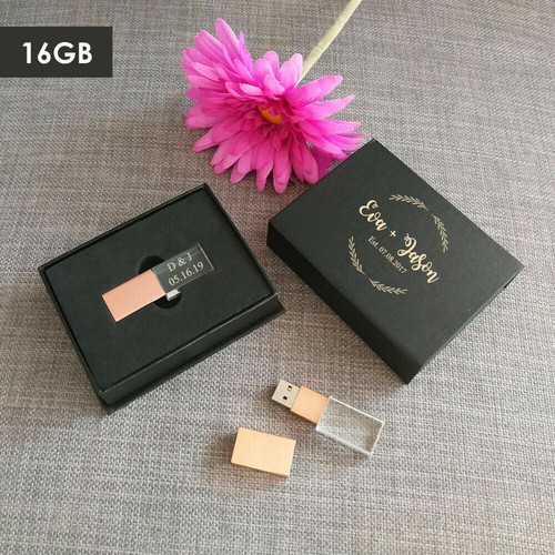 Personalized Crystal USB Flash Drive & Box Bundle, Wedding Gifts, Wedding USB - Picture 8 of 8