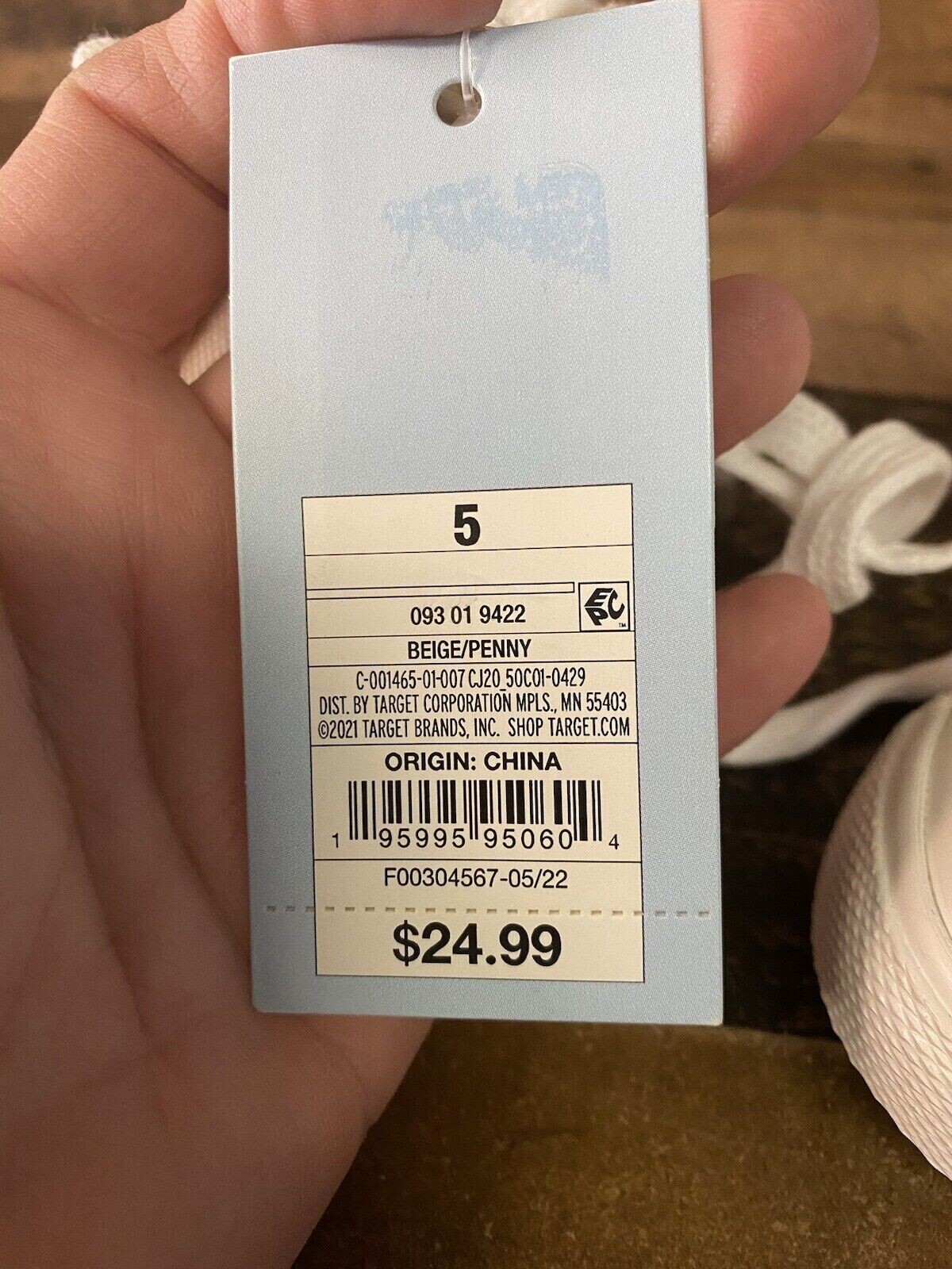Cat & Jack Toddler Size Shoe Sneaker Beige Penny Rainbow High Top Canvas New! - Picture 6 of 7