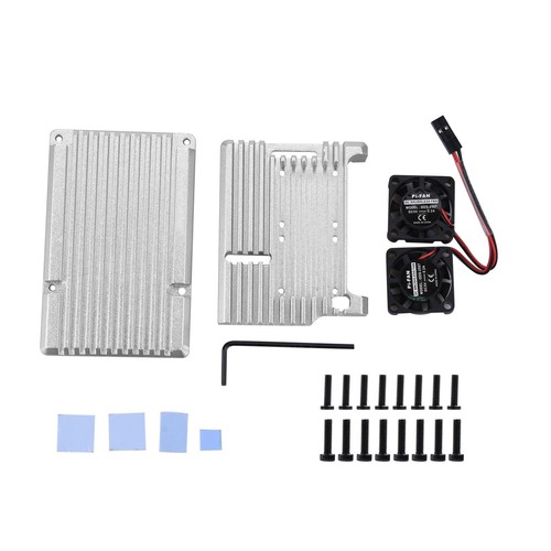 Metal Armor Case Shell Box W/ Dual Fan Heatsink For Raspberry Pi 4 Model B 4B G - Afbeelding 3 van 18