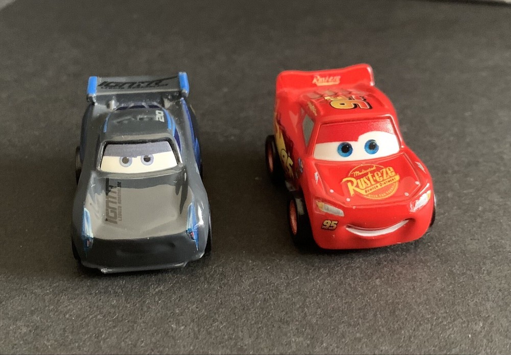 Disney Pixar Cars Mini Racers Lot 2x Jackson Storm Lightning McQueen
