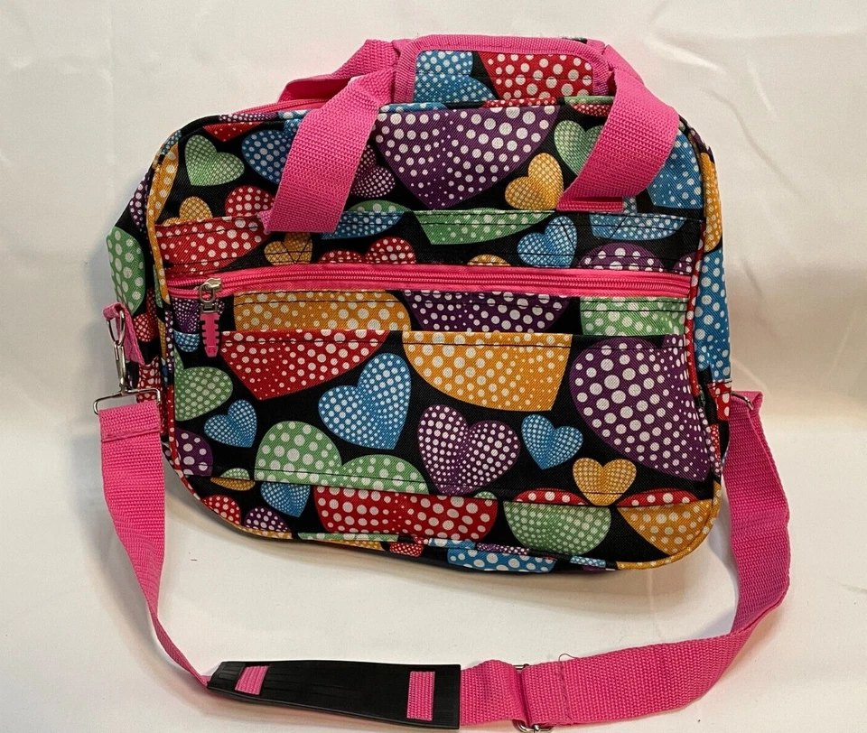Rockland Bolso de Mano Bolsa de Viaje Estuche para Portátil Equipaje Correa para el Hombro Corazones Foto 2 de 4