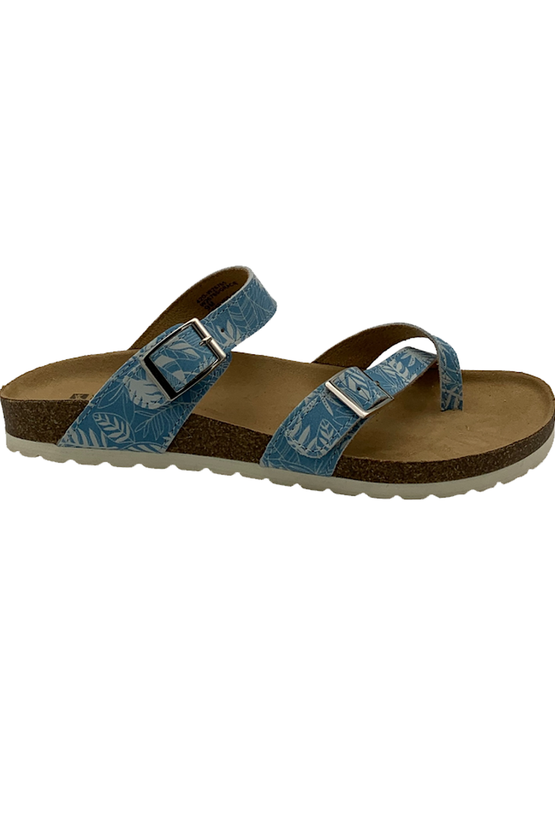 White Mountain Adjustable Toe-Post Leather Sandals Gracie Light