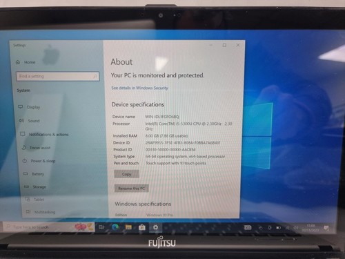 CHEAP RED Fujitsu 13.3" Touchscreen Laptop i5 8Gb RAM 128Gb SSD Win10 Webcam FHD - Picture 5 of 15