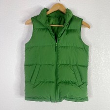 Lands' End Boys Size Medium 10-12 Green Down Insulated Puffer Vest Winter Warm