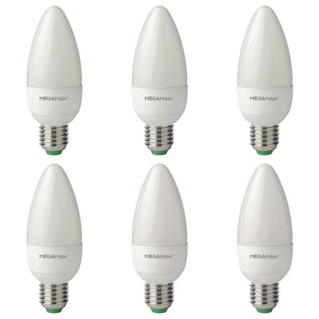 6 x Megaman 143310 LED Candle Light Bulbs Opal E27 ES 2800K Warm White - 5.5 W