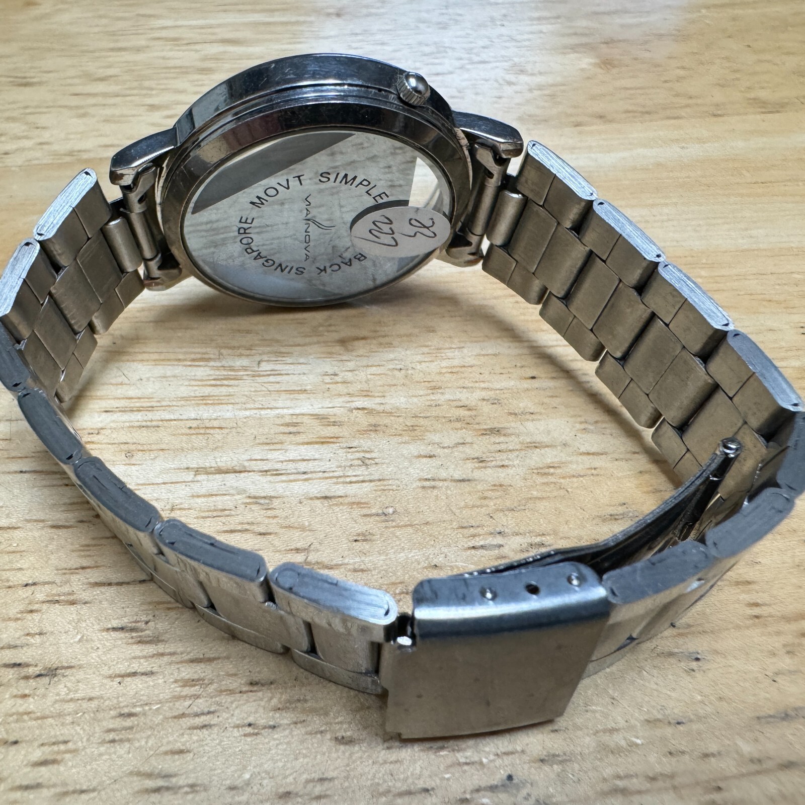 Singapore Movt Quartz Watch Men Silver Triangle Dial Analog New Battery