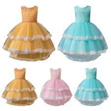 Kids Flower Girls Princess Dress Bridesmaid Pageant Lace Gown Party Wedding Prom