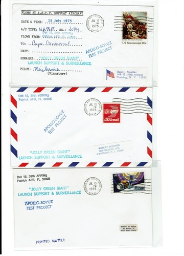 Apollo Soyuz July 1975 Space 6 Covers ASTP: AIR SUPPORT Helicopter + FLORIDA !!