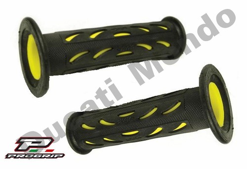Progrip Black & Yellow Race Grips soft Ducati Aprilia Cagiva MV Agusta Corse 724 - Picture 2 of 2