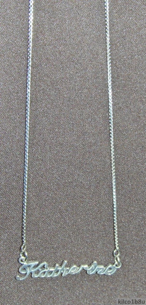 925 Sterling Silver Name Necklace Name Plate KATHERINE 17.5