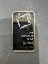 Valcambi Platinum Bullion Bar 1oz.9999 Fine 2046.70 per troy oz