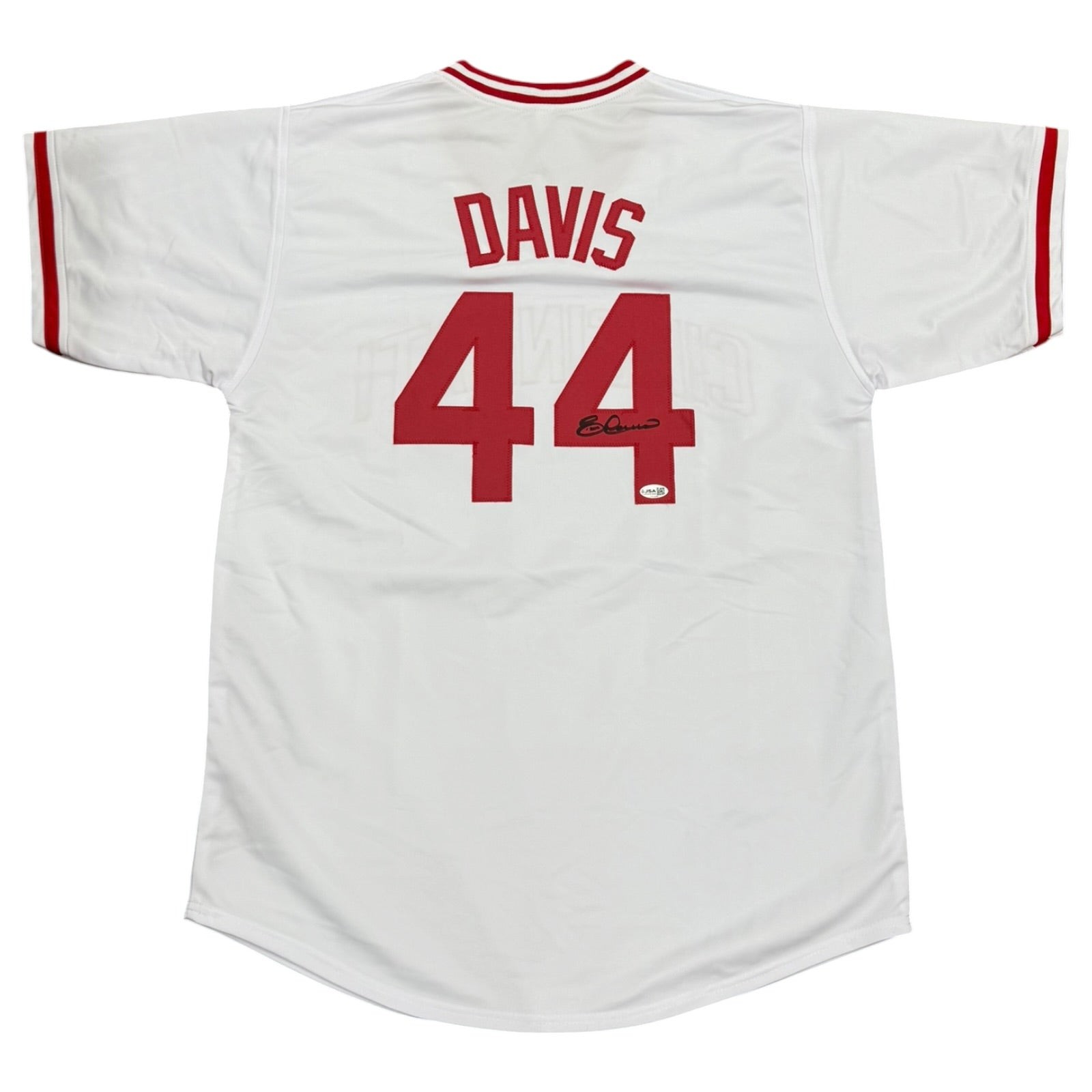 Eric Davis Autographed Cincinnati (White #44) Custom Stitched Jersey - JSA