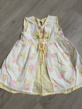 Vintage Disney Store Winnie the Pooh Sundress 2T Yellow Floral Gingham