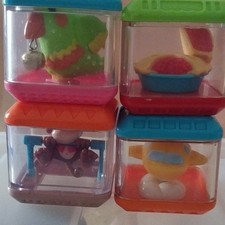 Fisher-Price Peek A Blocks Parrot, Pie, Monkey, Airplane Lot