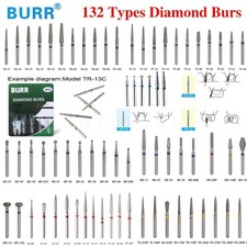 100 Types Dental FG Diamond Burs For High Speed Handpiece Friction Grip CE