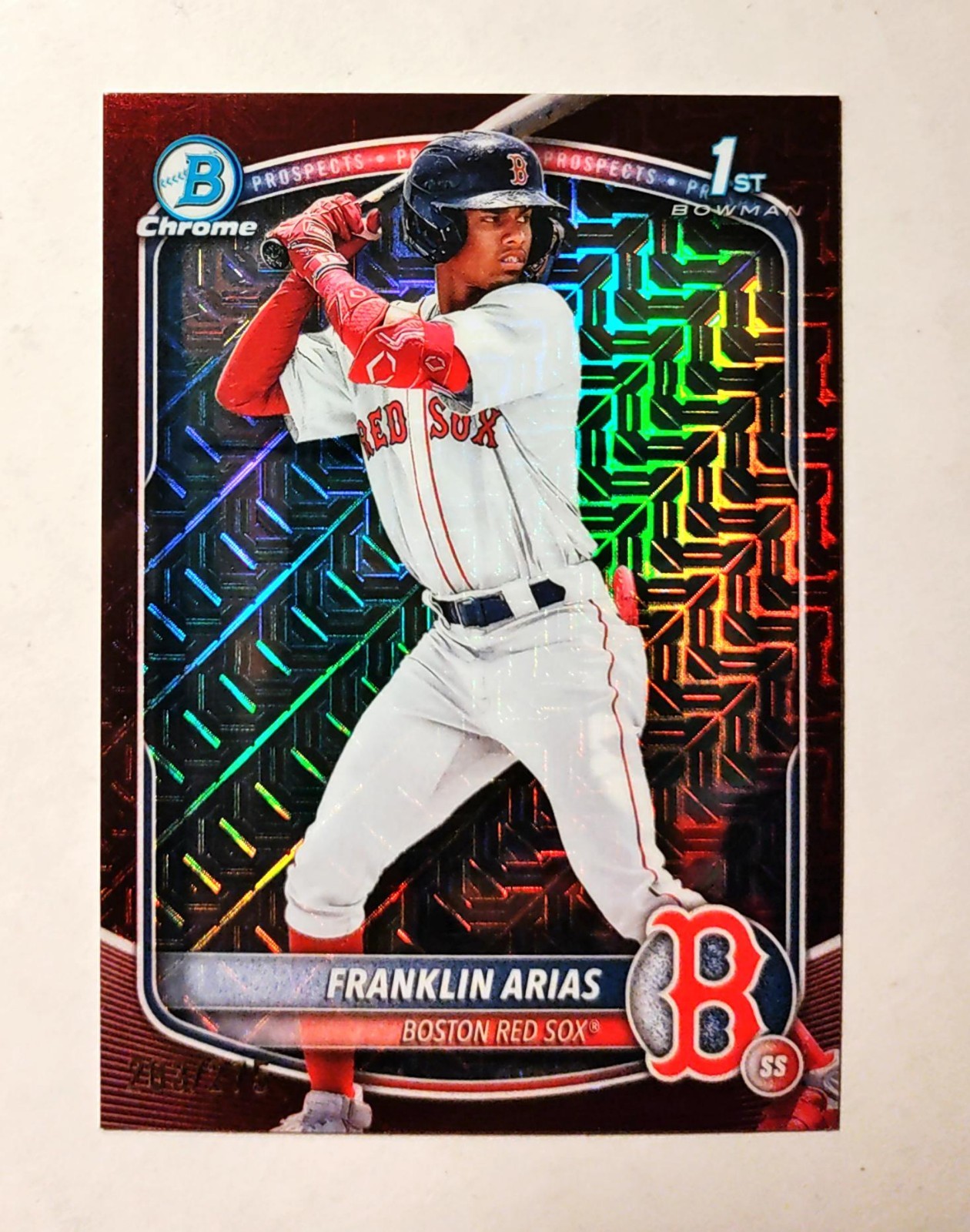 Franklin Arias 2025 1st Bowman Chrome #BCP-67 Mega BURGUNDY REFRACTOR 263/275 F6